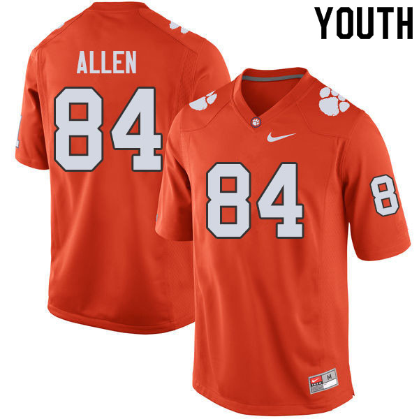 Youth #84 Davis Allen Clemson Tigers College Football Jerseys Sale-Orange